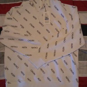 Men's XL White Hoodie Sweatshirt by Calvin Klein